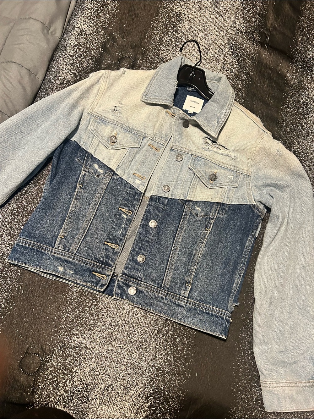 Two-Tone Blue Denim Jean Jacket by hidden